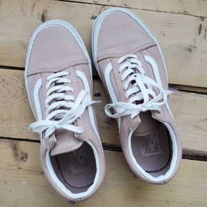 VANS blush pink leather sneakers size 7.5